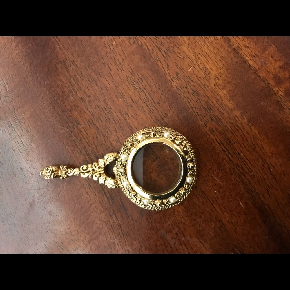 Vintage magnifying glass charms just a chain